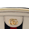 Gucci Textured Dollar Calfskin Web Small Ophidia Dome Shoulder Bag Mystic White