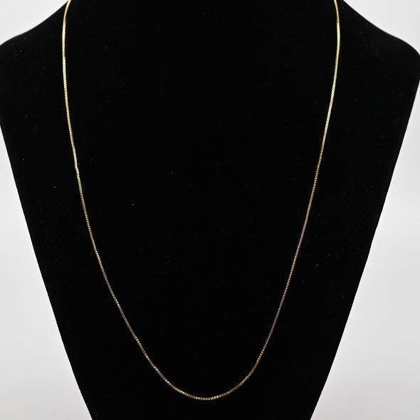 Box Link Gold Over Silver Vermeil 20" Chain