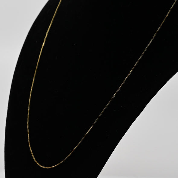Box Link Gold Over Silver Vermeil 20" Chain