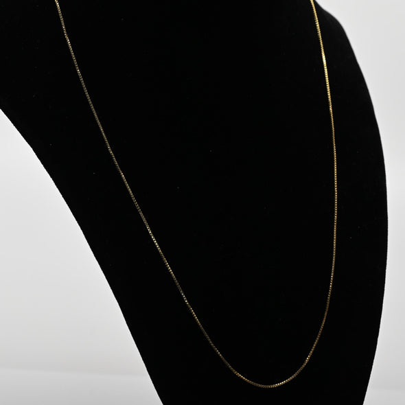 Box Link Gold Over Silver Vermeil 20" Chain