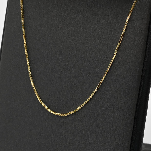 Box Link Gold Over Silver Vermeil 20" Chain