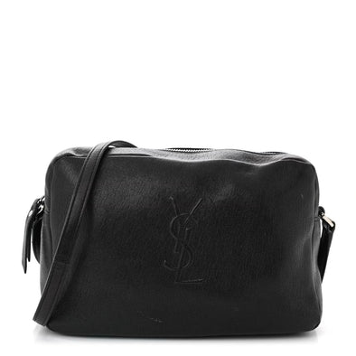 Saint Laurent Lambskin Monogram Small Lou Camera Bag Asphalt