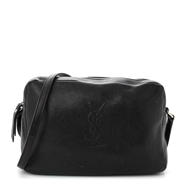 Saint Laurent Lambskin Monogram Small Lou Camera Bag Asphalt