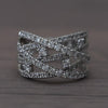 Lindsey Leigh 1ctw Diamond Cross Over Band 14k White Gold Ring