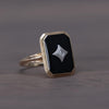 Vintage Onyx with Diamond Accent Yellow Gold Ring