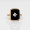 Vintage Onyx with Diamond Accent Yellow Gold Ring