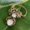 Antique Victorian Foil Back Rose Cut Diamond Vintage Dangle Earrings