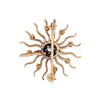 Art Deco Sun Design Convertible Pin with Old Cut Diamonds 14K