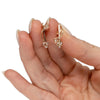 Art Deco 14K Rose Gold Vintage Drop Earrings with Rose Cut Diamonds