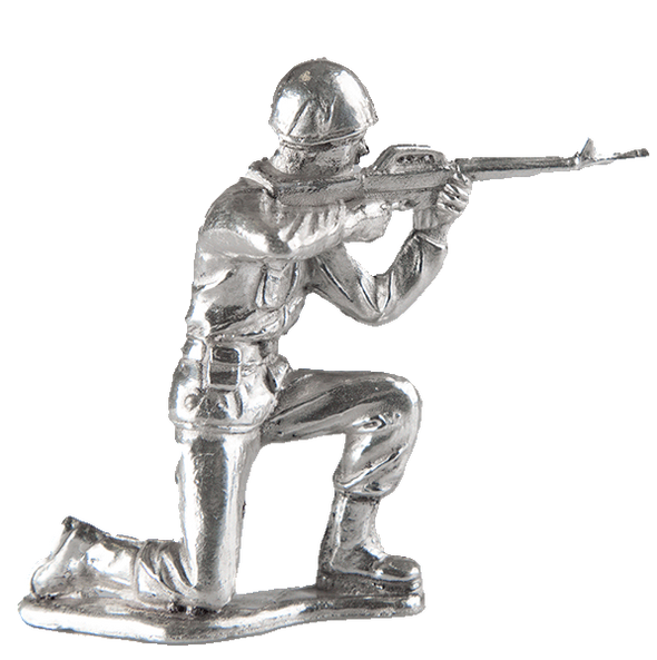 Silver Soldier Kneeling Rifleman