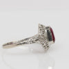 Antique 14K White Gold Synthetic Ruby Ring