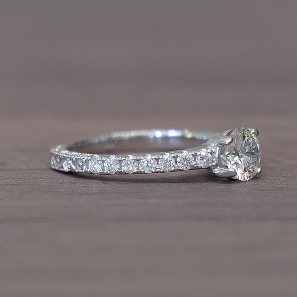 14K 1.33 CTW Diamond Ring with Lab Grown Center