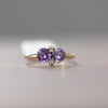 Victorian Amethyst and Diamond Ring Yellow Gold