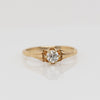 Victorian Buttercup Solitaire Diamond Engagement Ring Yellow Gold