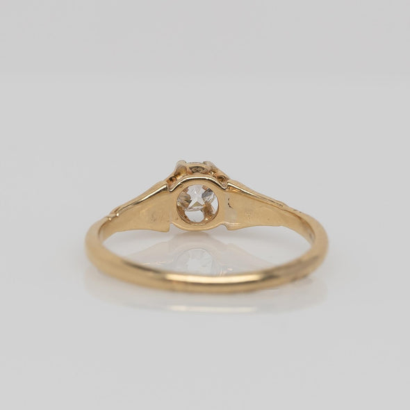 Victorian Buttercup Solitaire Diamond Engagement Ring Yellow Gold