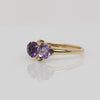 Victorian Amethyst and Diamond Ring Yellow Gold