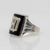 Vintage Mens Onyx Ring White Gold