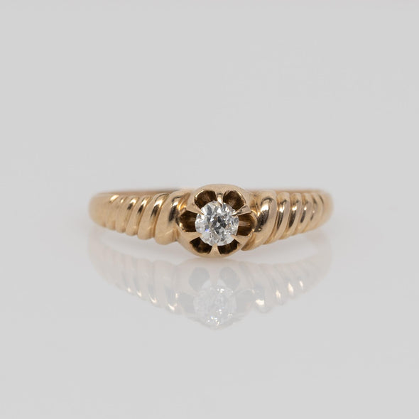 Antique Victorian Buttercup Diamond Engagement Ring in Yellow Gold