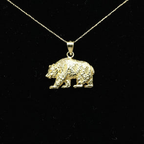 14K Yellow Gold Bear Pendant