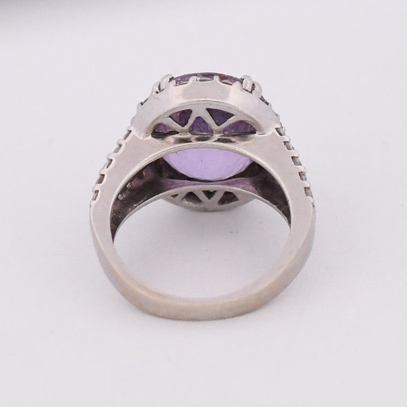 Kunzite Cocktail Ring with Diamond Halo- R-723PHT-G625