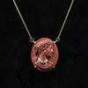 Circa 1900's Carved Lava Cameo Habille Necklace N-623HAP-N
