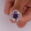 2.84ct Madagascar No Heat Purple Sapphire Platinum Diamond Wrapped Cocktail Ring