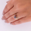 Victorian Blue and Red Gemstone Two-Stone Birthstone Ring R-623CTP-G675