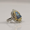 Platinum Boulder Opal and Diamond Ring with 18K Accent