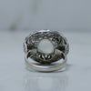 1910's Edwardian 18K 5Ct Moonstone Antique Filigree with Diamond Halo Ring