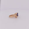 Vintage 14K Yellow Gold Diamond and Deep Purple Tanzanite Gemstone Ring