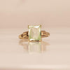 10K Vintage Yellow Gold Green Emerald Cut Stone Ring  R-923IS1-G875