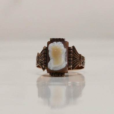 Personalized Victorian Cameo Face 10K Gold Ring