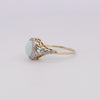 Opal Filigree Ring 14K Yellow Gold With Platinum Top