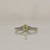 Edwardian Half Carat Yellow Old Miner Cut Diamond Two Tone 14K Solitaire Ring