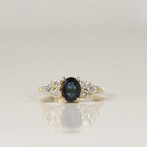 Oval Blue Sapphire Ring With Diamonds