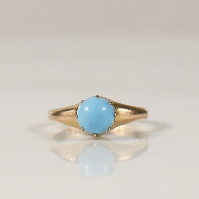 Turquoise Cabochon Solitaire Claw Prong Ring