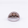 Estate Diamond Onyx 5-6mm Pearl Platinum Band Ring