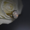 1920's Art Deco 14K Two Tone Bezel Set 4.5ct Oval Opal Cabochon Solitaire Ring