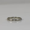 Dated 2-4-34 Floral Patterned Antique 18K White Gold Wedding Band