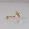 Pearl Ribbon With Diamond 14K Rose Gold Ring