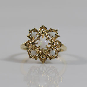 Vintage Opal Floral Inspired Cluster Ring