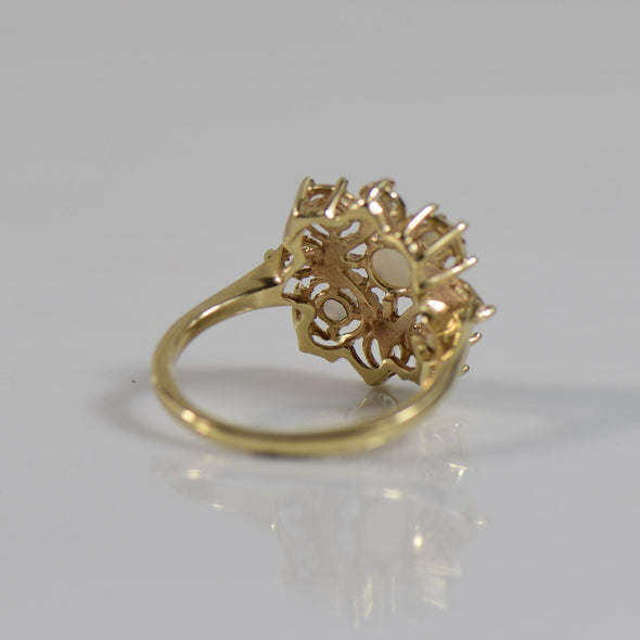 Vintage Opal Floral Inspired Cluster Ring
