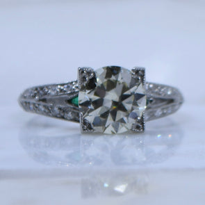 Circa 1920's Art Deco Platinum GIA Certified Brilliant Cut 1.86 Ct Solitaire