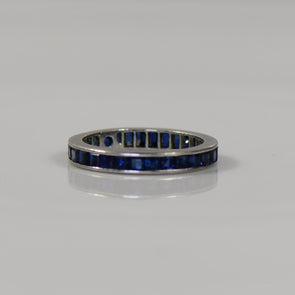 Antique Art Deco Sapphire Platinum Wedding Band