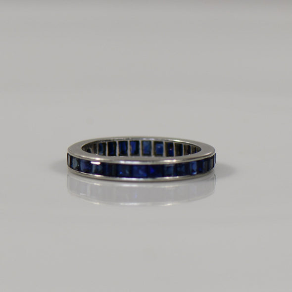 Antique Art Deco Sapphire Platinum Wedding Band