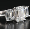 Platinum 5.02 CTW Lab Grown Diamond Three Stone Ring with IGI Reports