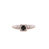 Vintage 18K White Gold Diamond & Sapphire Antique Engagement Ring