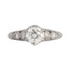 Circa 1910's Edwardian Platinum .93 ct Old European Cut Diamond Engagement Ring