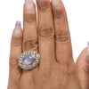 1910's Edwardian 18K 5Ct Moonstone Antique Filigree with Diamond Halo Ring