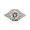 Dated 1924 Art Deco Platinum 1.55Ct Diamond, Filigree Detailed Ring